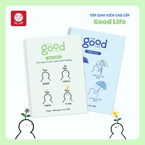 Tập SV Hải Tiến Good Life NO.0216 70gsm, 200tr, giấy vàng ngà, 4 ôly (3/60)