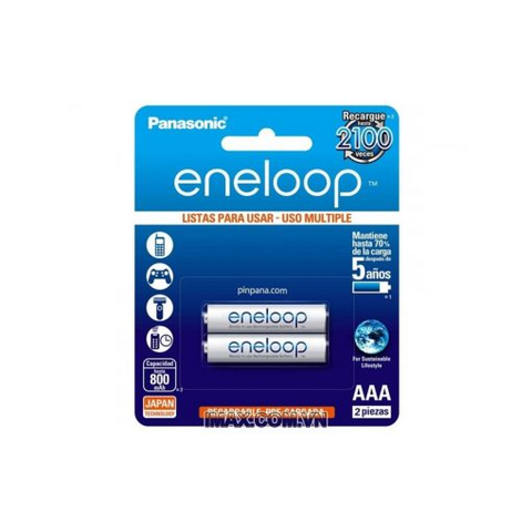 Pin sạc Panasonic Eneloop AAA BK-4MCCE/2BT 750mAh (2 viên/ vĩ)