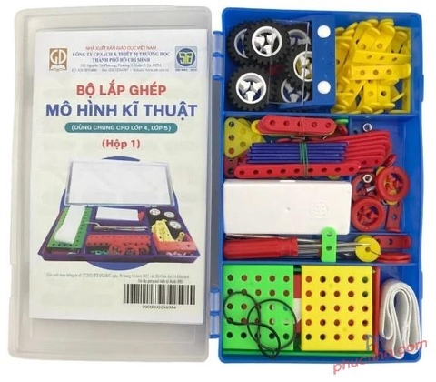 Bộ lắp ghép mô hình kĩ thuật dùng chung cho học sinh lớp 4, lớp 5 (hộp 1) STB