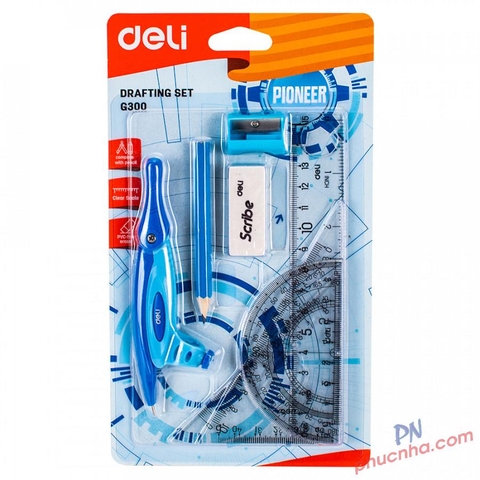 Bộ dụng cụ HS 8 món vỉ giấy Deli G30001