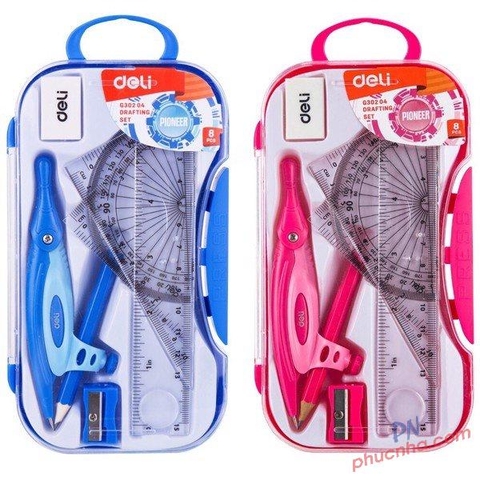 Bộ dụng cụ HS 8 món hộp nhựa Deli G30204 (12)