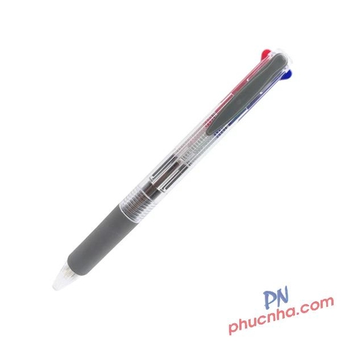 Bút bi bấm 4 màu Deli Q182 nét 0.7mm (xanh dương, lá, đỏ, đen) (36)