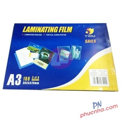 Nhựa ép 320x440mm A3 80mic Yidu (100 đôi/ 200 tờ/ hộp)