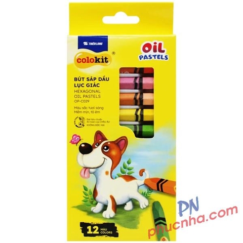 Bút sáp màu dầu lục giác 12 màu Thiên Long OP-C029