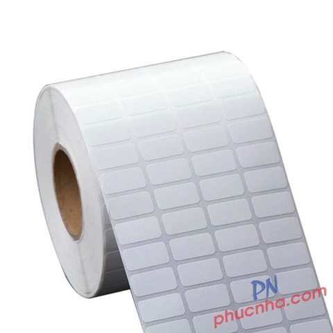 Giấy decal nhiệt in tem ,nhãn, mã vạch 4 tem 10x20mm x 50m