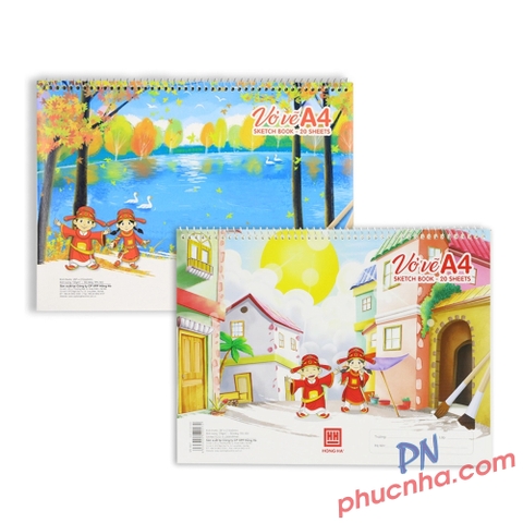 Sổ vẽ lò xo Hồng Hà 4927 20 tờ 100gsm A4 (5/80)