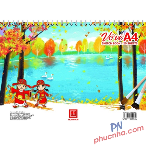 Sổ vẽ lò xo A4 20 tờ 100gsm Hồng Hà 4947