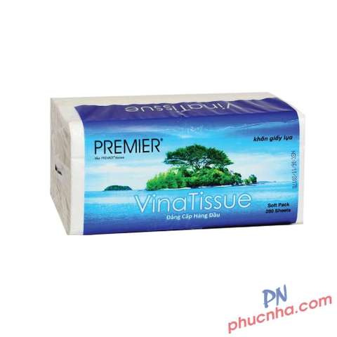 Khăn giấy lụa Premier Vina Tissue 280 tờ x 2 lớp (36 bịch/ thùng)