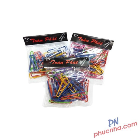 Kẹp giấy màu bọc nhựa C62 Toàn Phát (20/ 200)