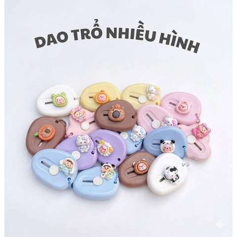 Dao rọc giấy mini gắn hình charm (cây tròn có móc khóa)