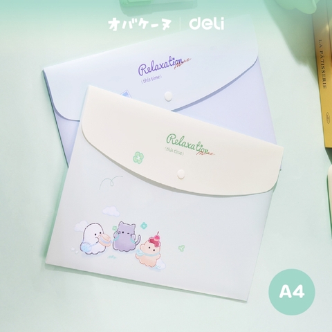 Bìa nút hình A4 Deli YY705 Obaken màu pastel (12)