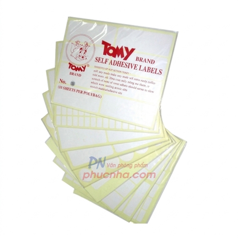 Decal tomy tem, nhãn dán A5 (10 tờ/ xấp - 25 xấp/ lốc)