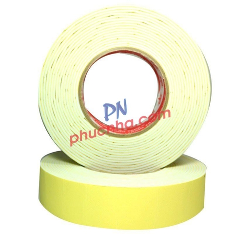 Băng keo 2 mặt xốp trắng