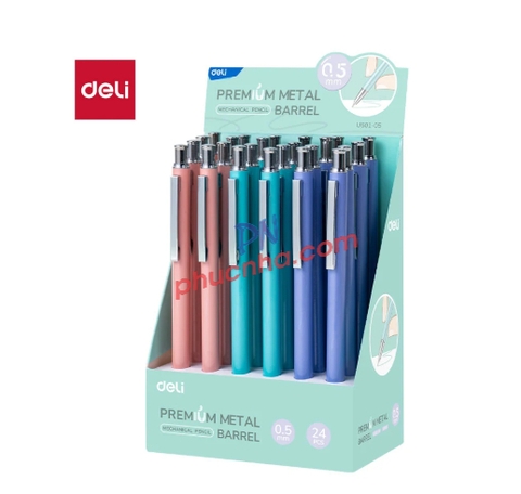 Bút chì bấm kim loại Deli U501 0,5mm (24)