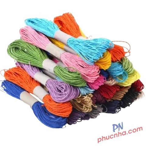 Dây thừng giấy màu (12 bó nhiều màu/ 1 bịch)