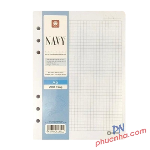 Ruột giấy sổ còng A5 200tr 100gsm 6 lỗ HT Navy