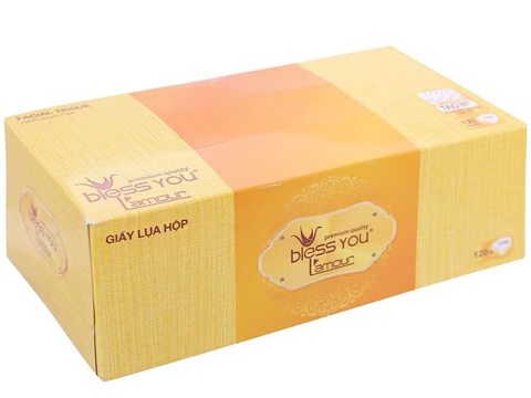 Khăn giấy lụa hộp Bless You Lamour 3 lớp 120 tờ (3/60)