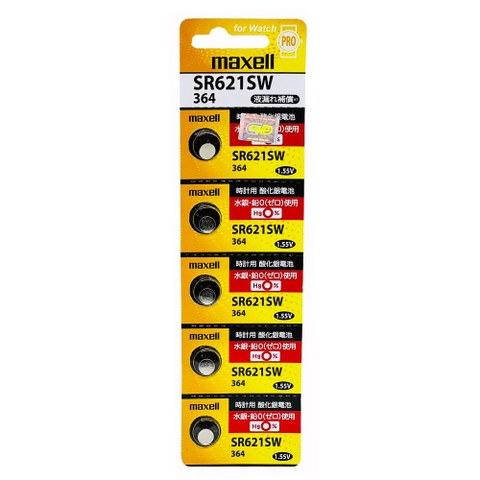 Pin SR621SW 364 Maxell 1.55V (5 viên/ vỉ)
