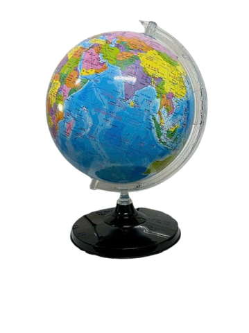 Quả cầu hành chính, Quả địa cầu đế nhựa, gộng nhựa - vừa phi 17cm