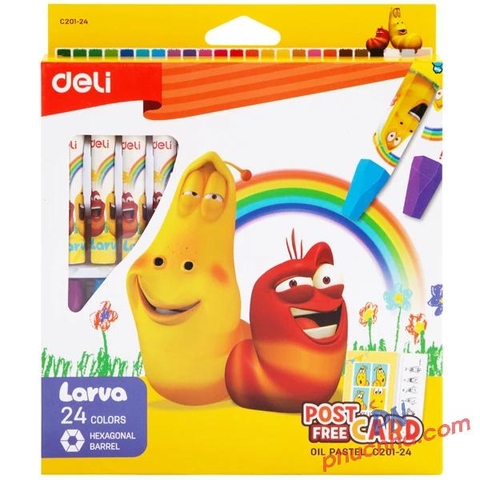 Sáp màu dầu 24 màu Larva Deli C201-24 (20)