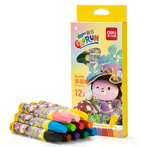 Sáp màu dầu Deli 12 Màu 6961, 18 Màu 6962, 24 màu 6963, 36 màu 6964