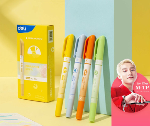 Bút dạ quang Deli U373 2 đầu bản ST (10)