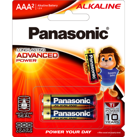 Pin Panasonic AAA ALKALINE LR03T/2B-V 2 viên (cỡ 3A), pin kiềm (12 vỉ/ hộp)