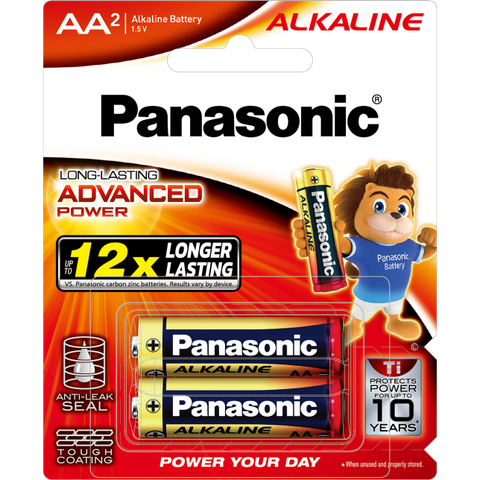 Pin Panasonic AA ALKALINE LR6T/2B-V 2 viên/ vỉ (cỡ 2A), pin kiềm (12 vỉ/ hộp)