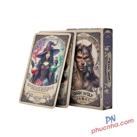 Bài Ma Sói Tarot Dark Wolf 66 lá (hộp nâu)