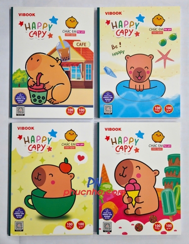 Tập HS Vĩnh Tiến Hapy Capy 100tr 100gsm 4 ô ly (5/100)