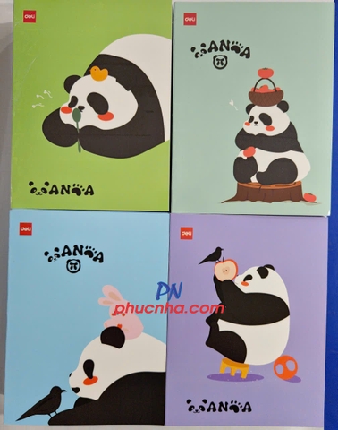 Tập HS Deli B96D-01 Panda 96tr 58gsm 4 ly ngang (10/100)