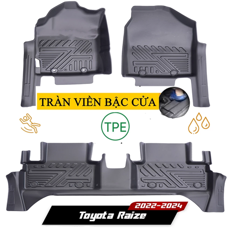 Thảm lót sàn ô tô Toyota Raize 2022-2024 bằng TPE tràn viền bậc cửa an toàn cao cấp