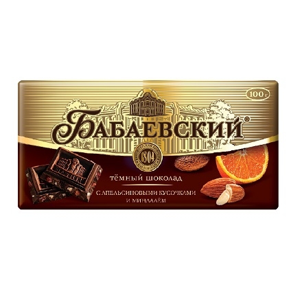 SOCOLA BABAEVSKY VỚI CAM VÀ HẠNH NHÂN 100G