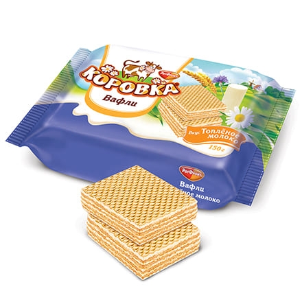 Bánh quế Korovka, vị sữa nướng, Rot Front, 150 gr.