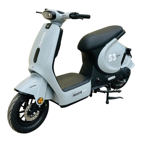Xe máy điện Hugo S3 màu xám xi măng