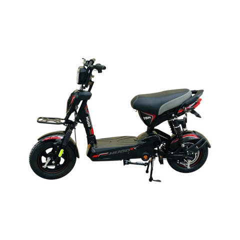 Xe đạp điện Hugo Tom 12a màu đen tem đỏ