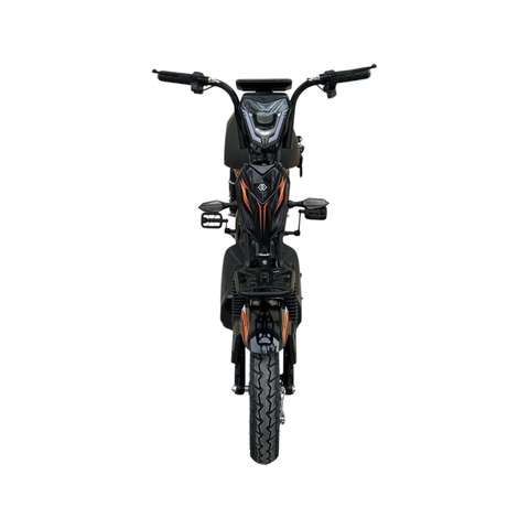 Xe đạp điện Hugo Tom 12a màu đen tem cam