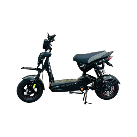Xe đạp điện Hugo Tom 12a màu đen tem xanh rêu