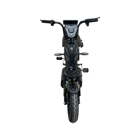 Xe đạp điện Hugo Tom 12a màu đen tem xanh rêu