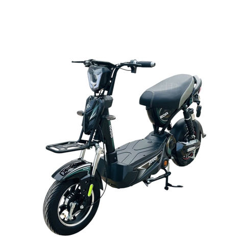 Xe đạp điện Hugo Jerry 20A màu đen tem xanh rêu