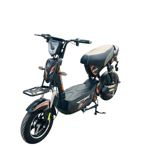 Xe đạp điện Hugo Jerry 20A màu đen tem cam