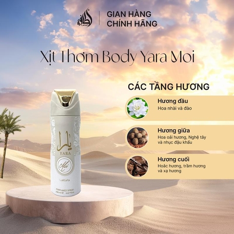 Lattafa xịt khử mùi toàn thân Yara Moi