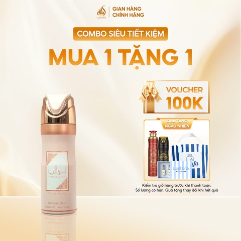 Lattafa xịt khử mùi toàn thân Ameerat Al Arab Prive Rose