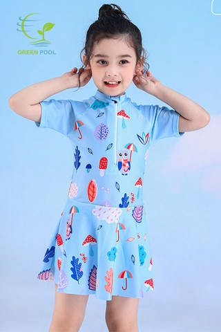 GPC004 - Váy bơi liền thân cho bé gái với họa tiết dễ thương cute