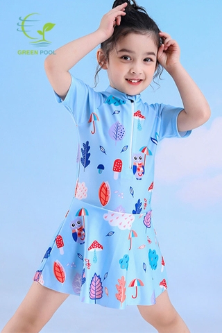 GPC004 - Váy bơi liền thân cho bé gái với họa tiết dễ thương cute