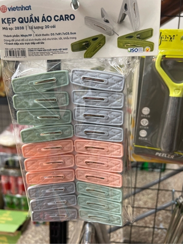 Kẹp quần áo caro 2838 (20c/vỉ)