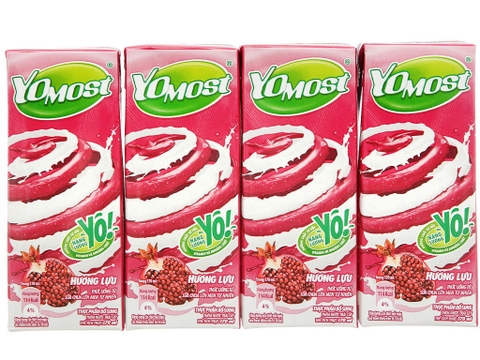Thức uống từ sữa chua vị lựu YoMost lốc 4 hộp x 170ml
