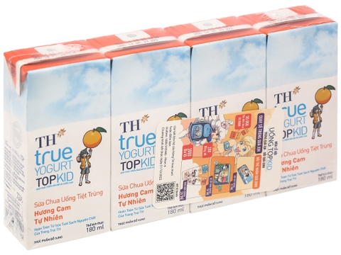 Lốc 4 hộp sữa chua uống Topkid hương cam 180ml