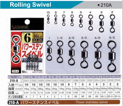 SASAME 210-A POWER STAINLESS SWIVEL