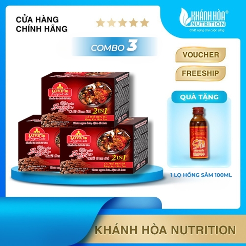 [COMBO 3 Hộp - 36 Gói] Cà Phê Đen Đá Rang Xay Hòa Tan 2IN1 LOVE’IN SAIGON CAFE - Khánh Hòa Nutrifoods